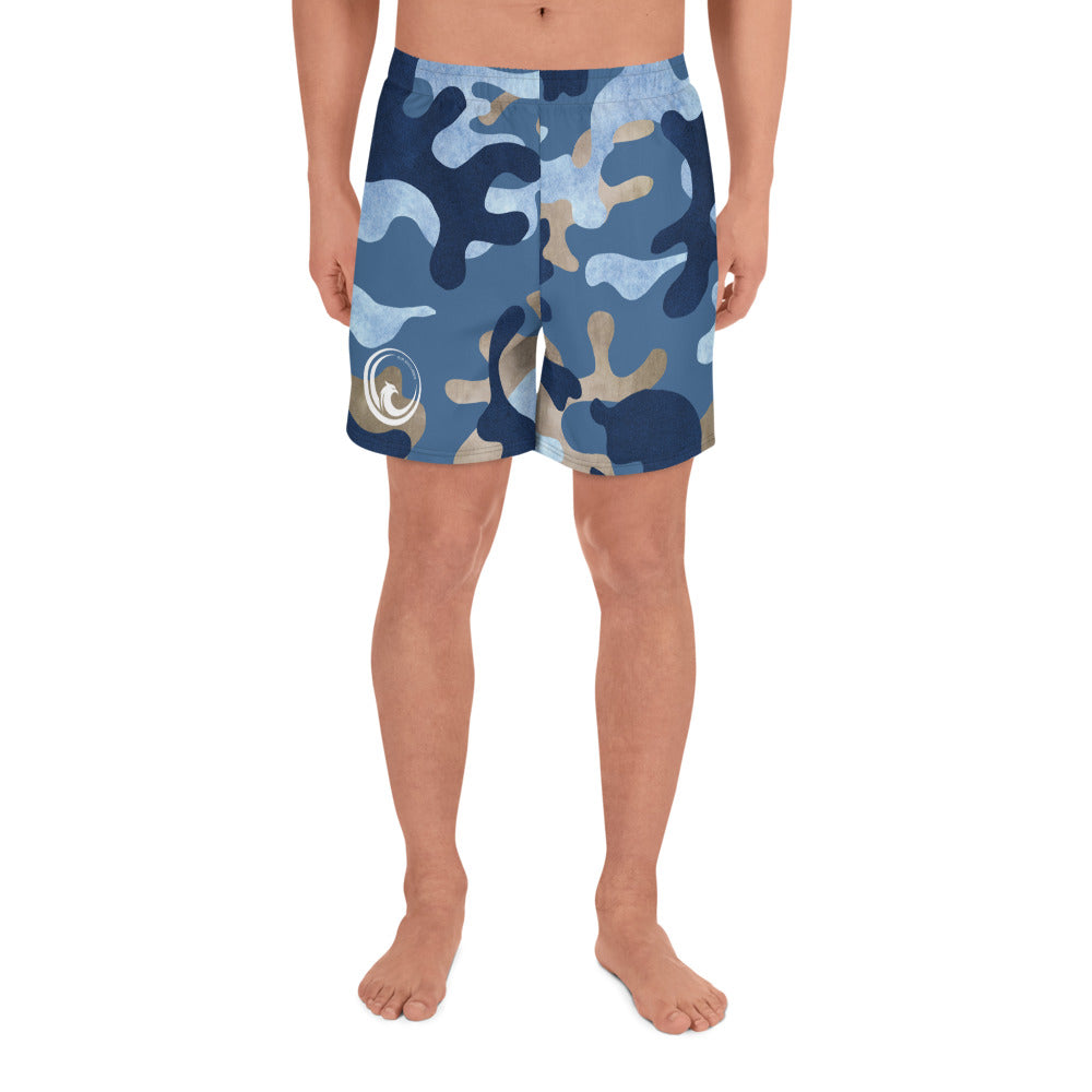 Men's Athletic Shorts - Blue Camo