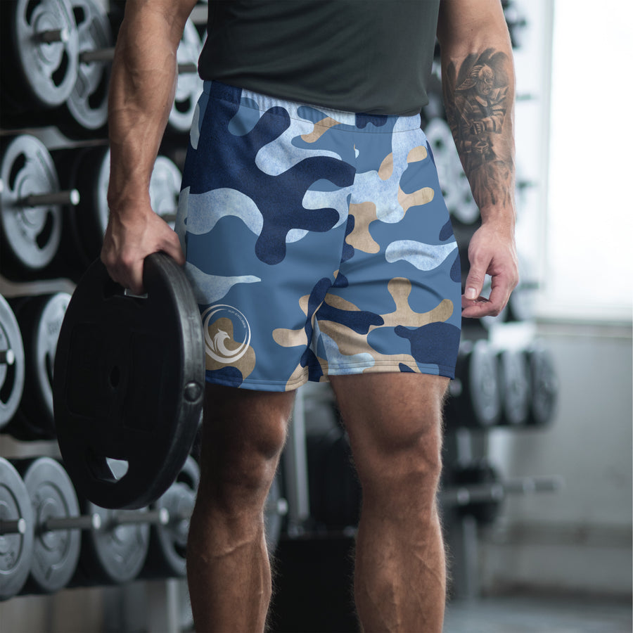 Men's Athletic Shorts - Blue Camo