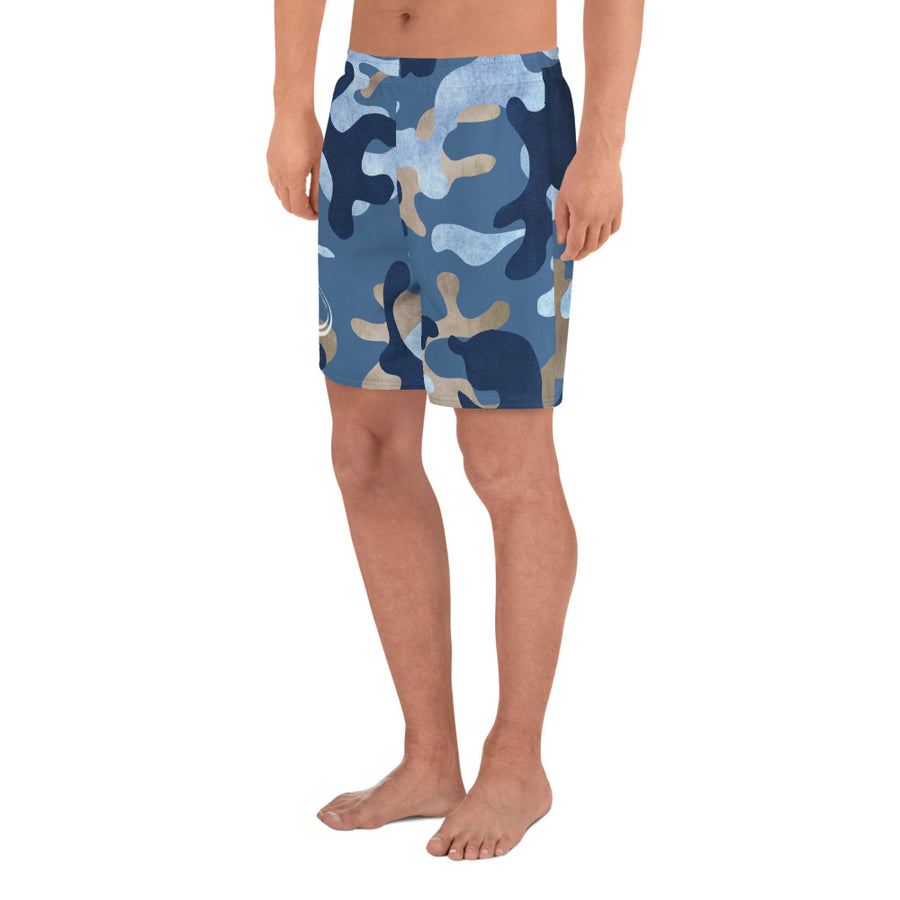 Men's Athletic Shorts - Blue Camo