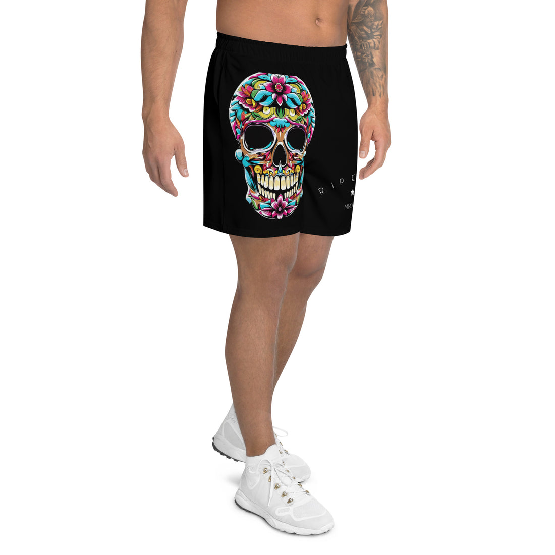 Men's Athletic Shorts - #RIP Excuses Vibrant Skull