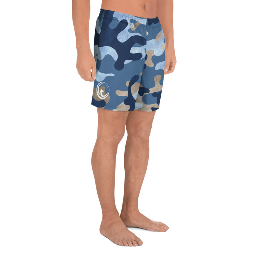 Men's Athletic Shorts - Blue Camo