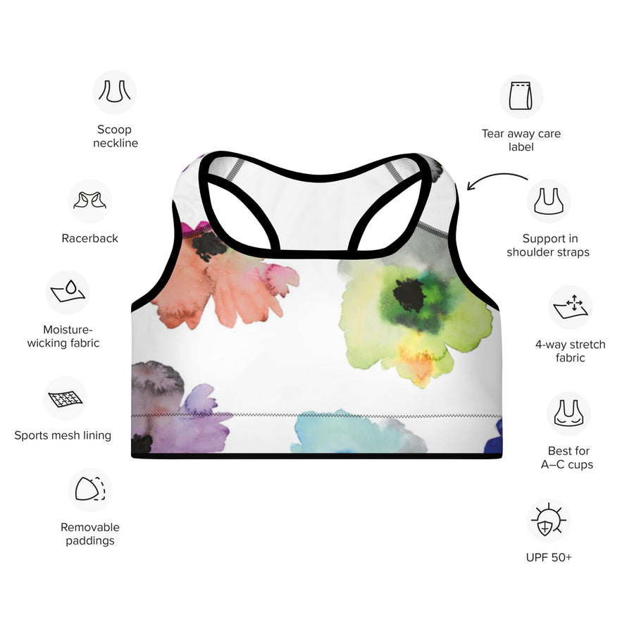 Padded Sports Bra - Magnolias