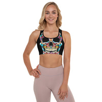 Padded Sports Bra - Sugar Skull