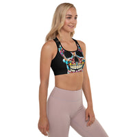 Padded Sports Bra - Sugar Skull