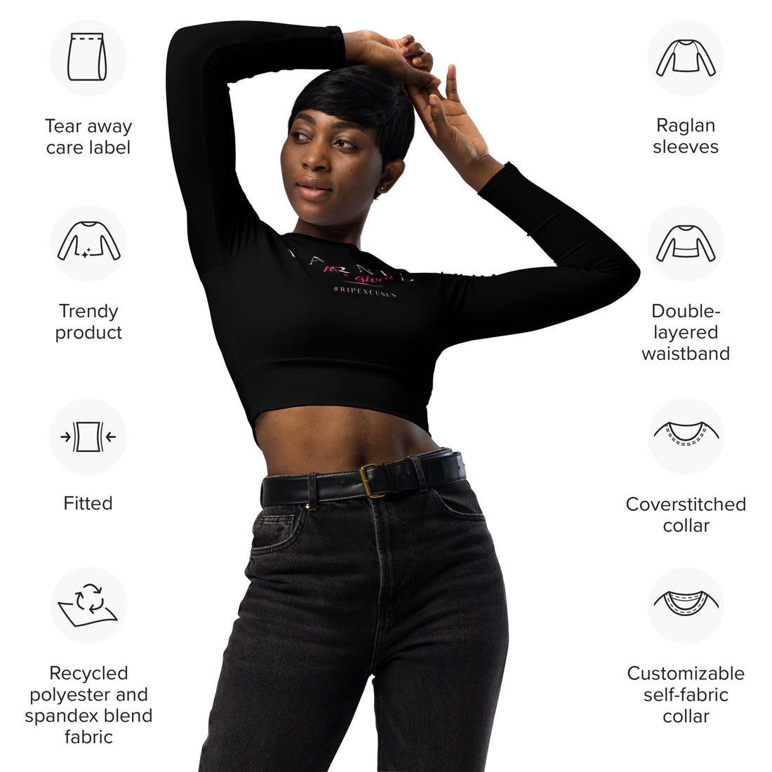 Long Sleeve Crop Top - Earned Not Given