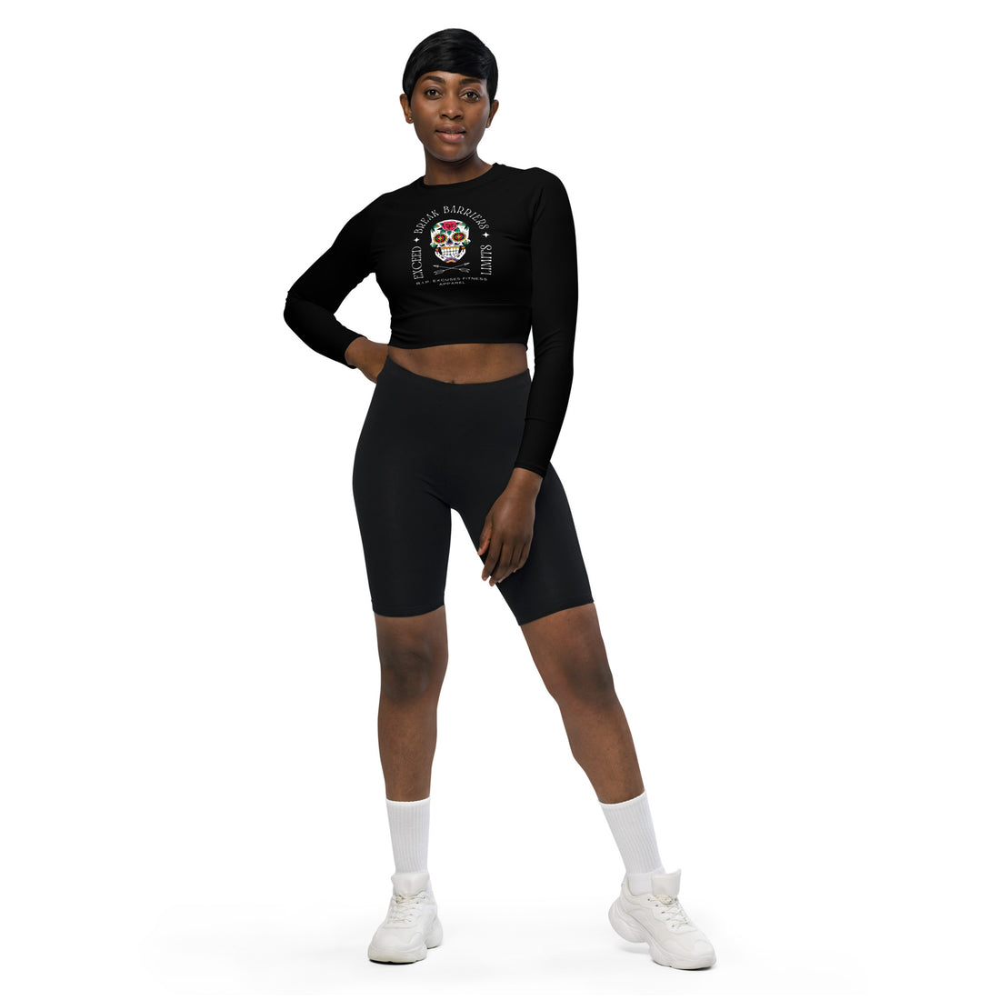 Long Sleeve Crop Top - Break Barriers, Exceed Limits