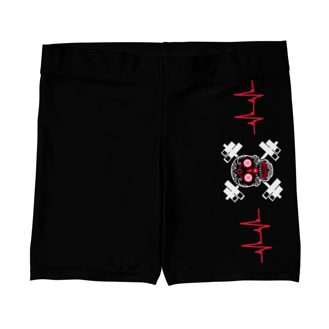 Women's Shorts - Heartbeat Line Red Skull