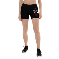 Women's Shorts - Heartbeat Line Red Skull