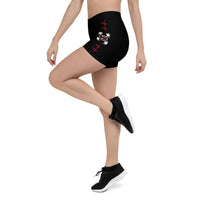 Women's Shorts - Heartbeat Line Red Skull