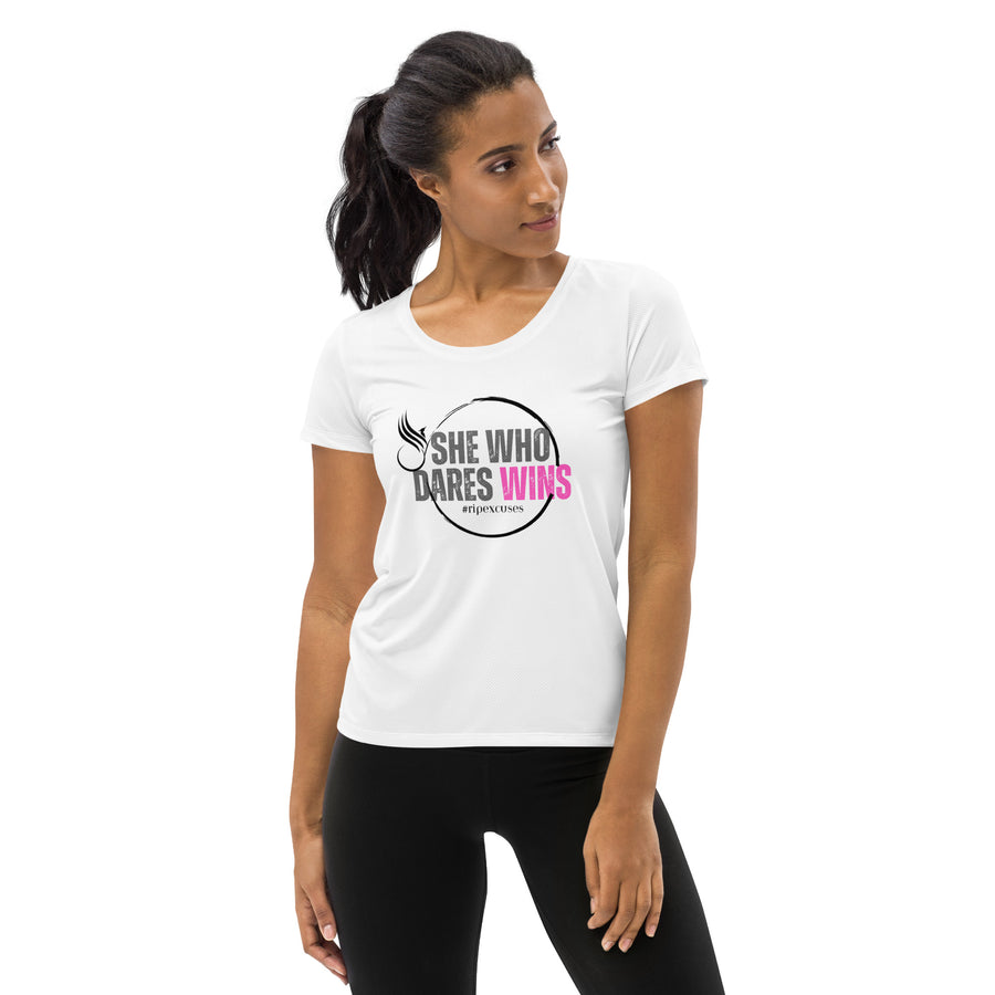 Women's Athletic Tee - She Who Dares