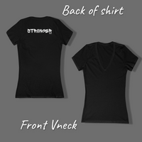 Women's V-neck Tee - Stronger (back of shirt)