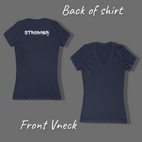 Women's V-neck Tee - Stronger (back of shirt)