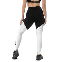 Sports Leggings - Red Heartbeat Line