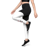 Sports Leggings - Red Heartbeat Line