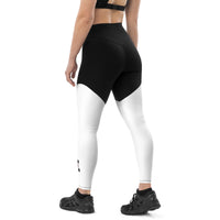 Sports Leggings - Red Heartbeat Line