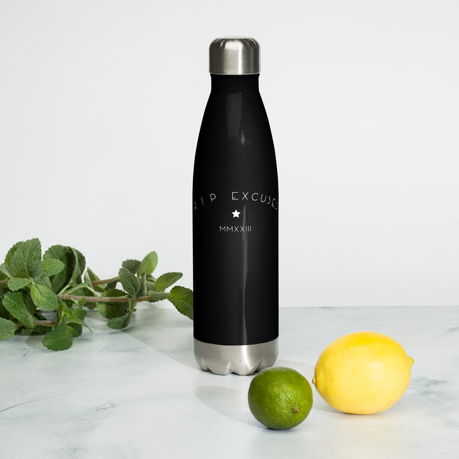 Stainless Steel Water Bottle - #RIP Excuses