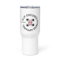 Travel Mug with Handle - #RIP Excuses