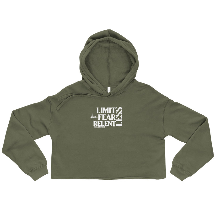 Crop Hoodie - LimitLess, FearLess, RelentLess