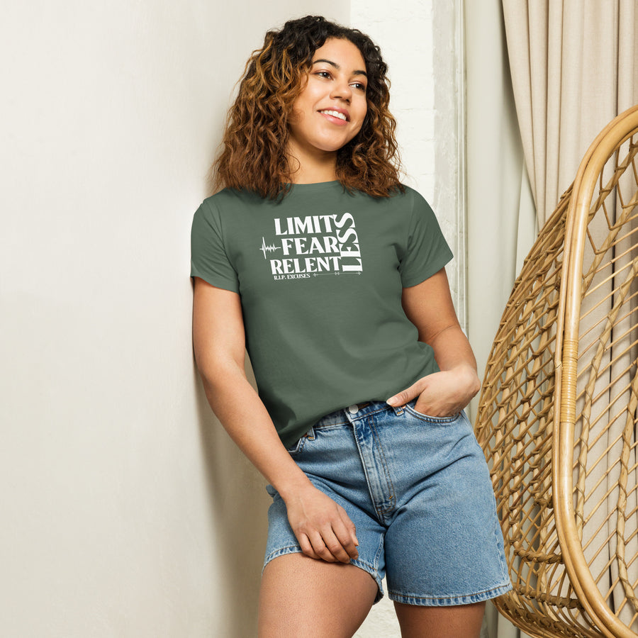 Women’s High Waisted Tee - LimitLess, FearLess, RelentLess