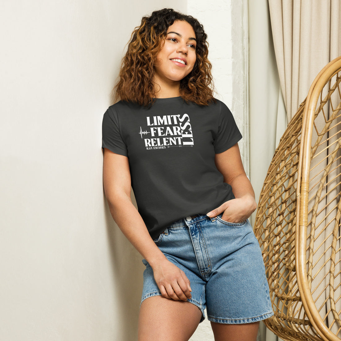 Women’s High Waisted Tee - LimitLess, FearLess, RelentLess