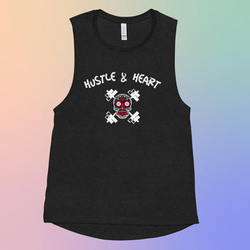 Ladies’ Muscle Tank - Hustle & Heart Red