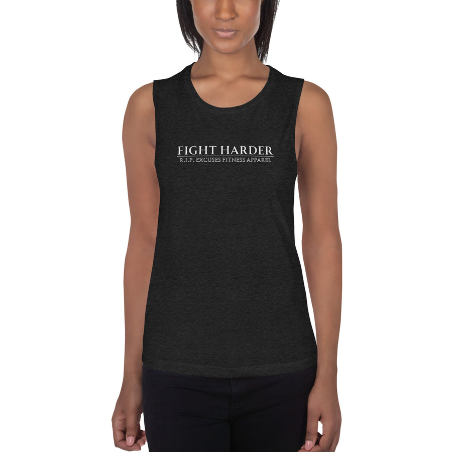 Ladies’ Muscle Tank - Fight Harder