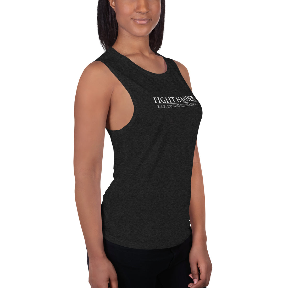 Ladies’ Muscle Tank - Fight Harder