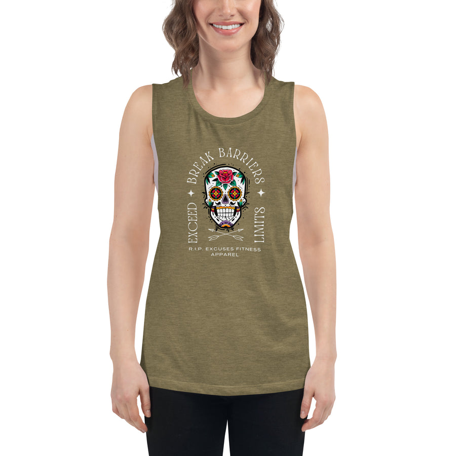 Ladies’ Muscle Tank - Break Barriers, Exceed Limits