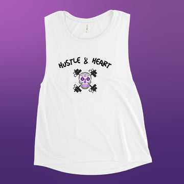 Ladies’ Muscle Tank - Hustle & Heart Purple