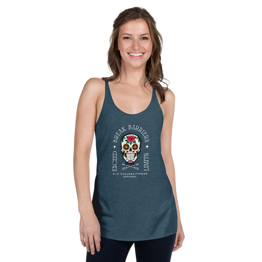 Women's Racerback Tank - Break Barriers, Exceed Limits