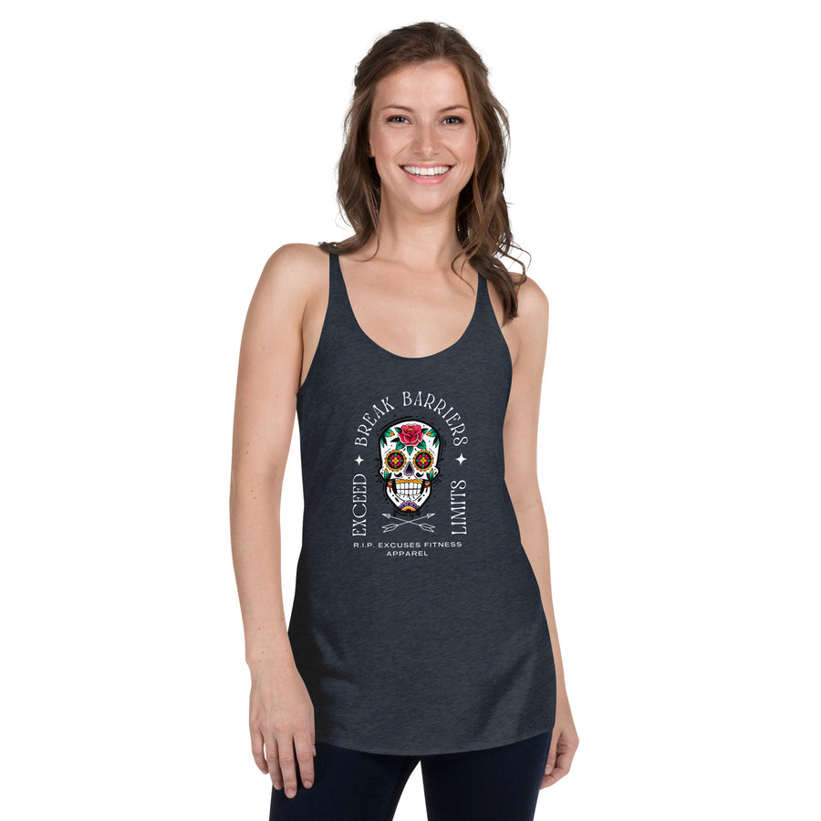 Women's Racerback Tank - Break Barriers, Exceed Limits