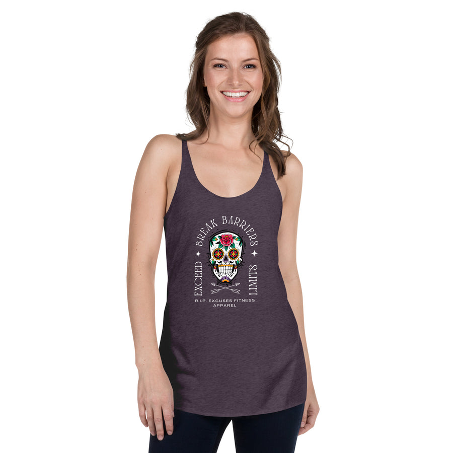 Women's Racerback Tank - Break Barriers, Exceed Limits