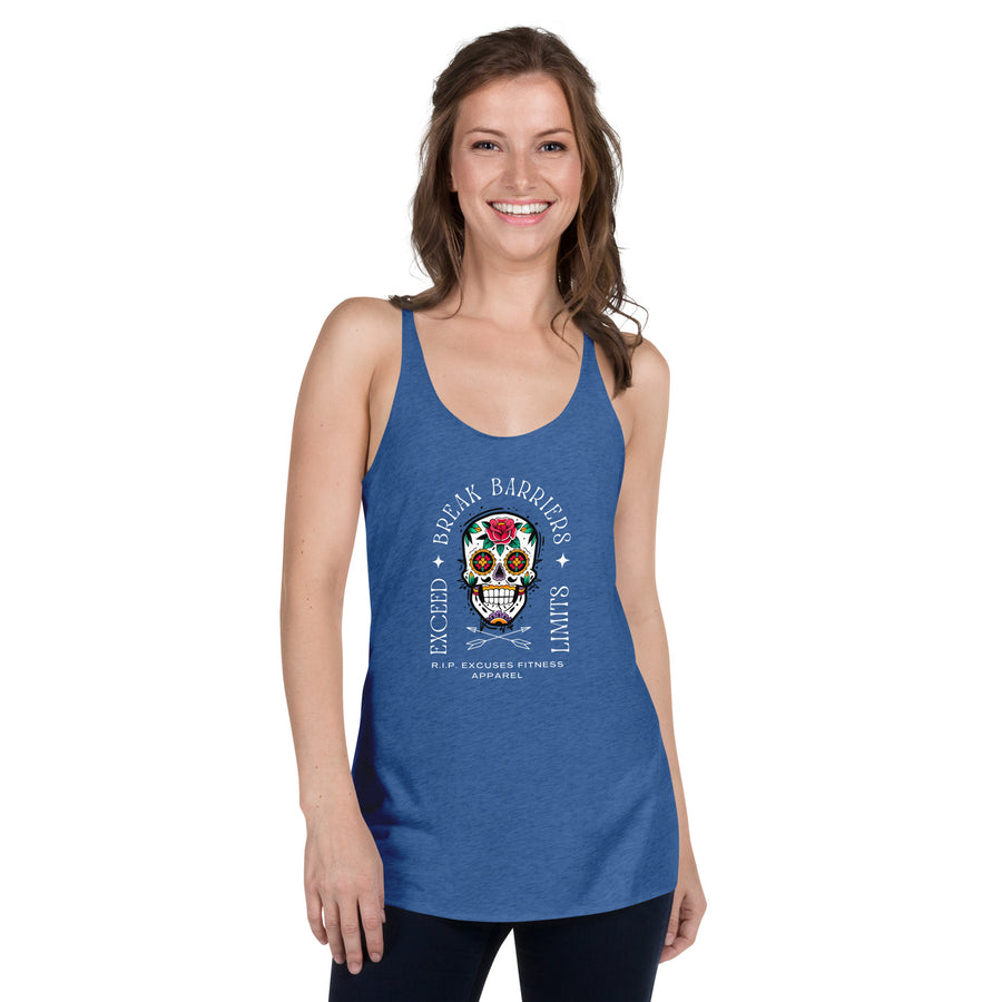 Women's Racerback Tank - Break Barriers, Exceed Limits