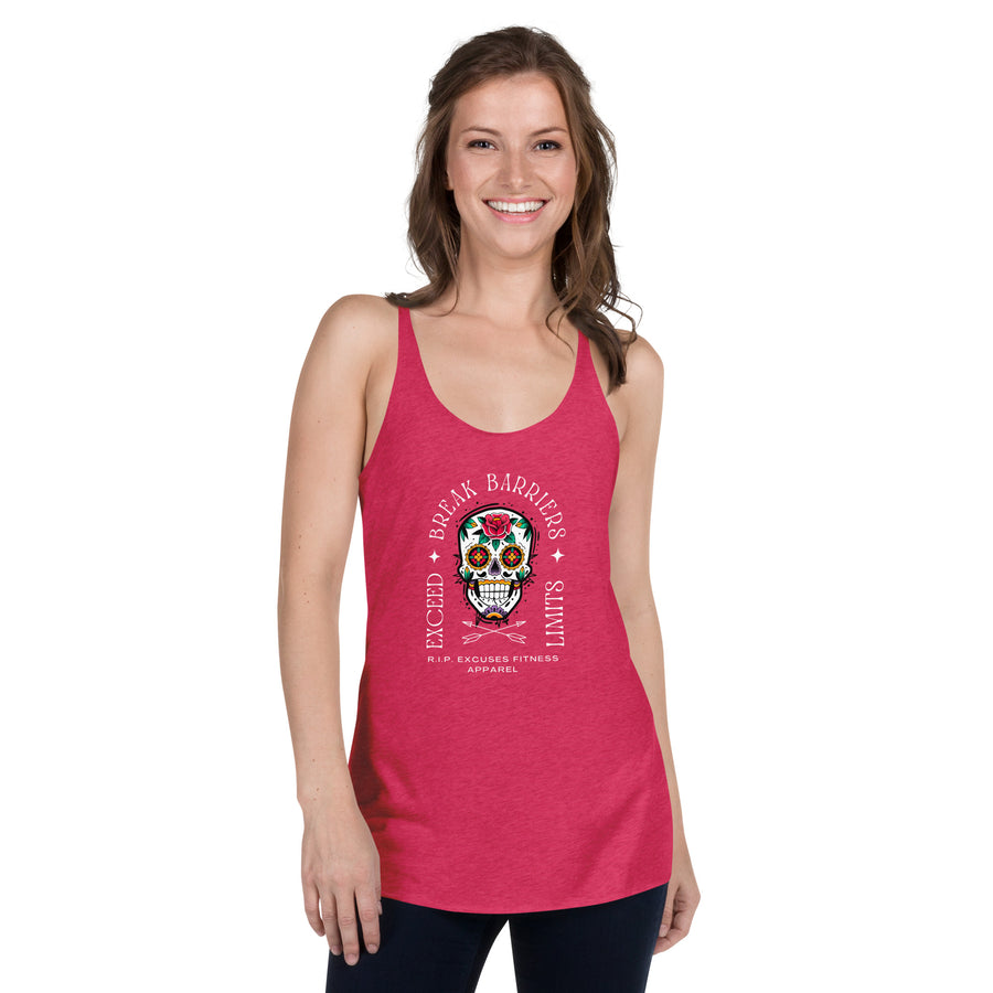 Women's Racerback Tank - Break Barriers, Exceed Limits