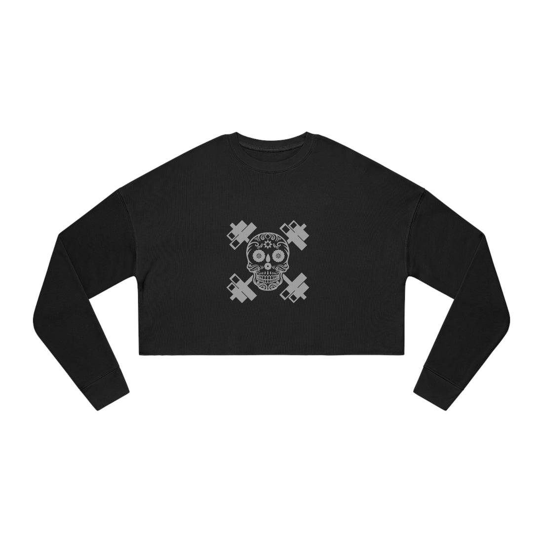 Women's Cropped Sweatshirt - Sugar Skull