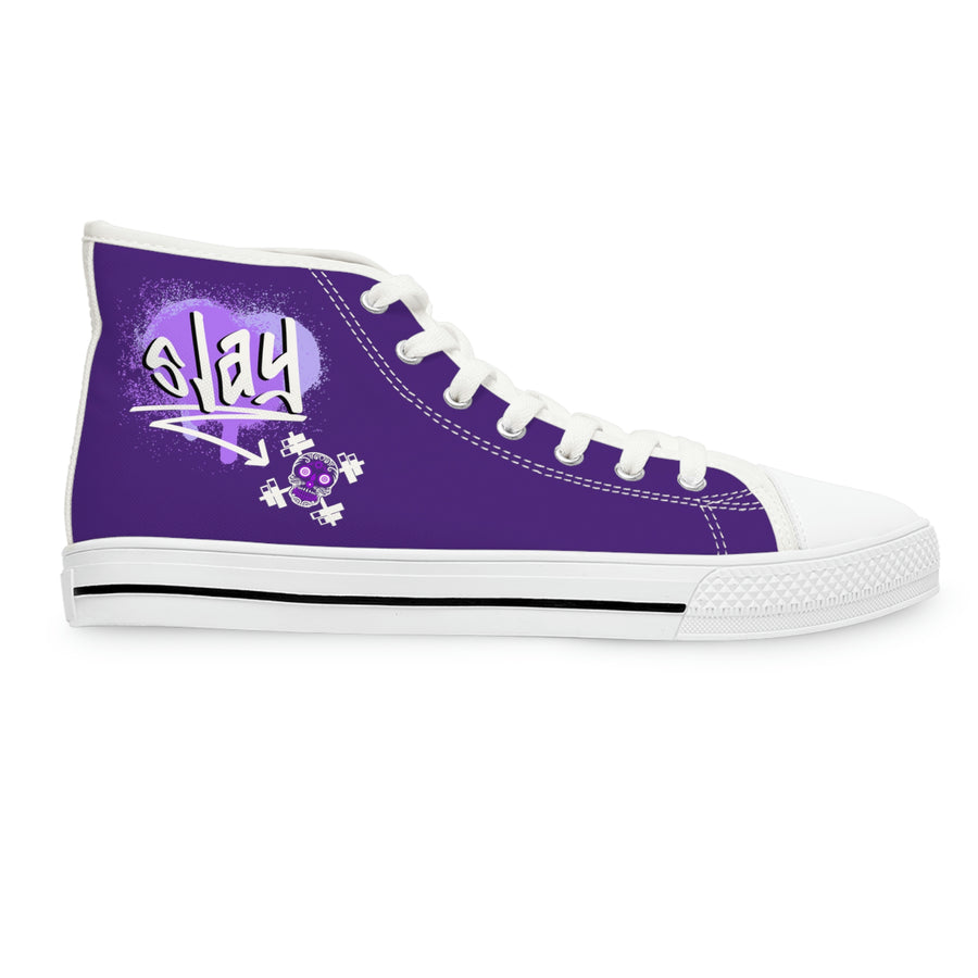 Women's High Top Canvass Sneakers "Purple Slay"