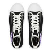 Women's High Top Canvass Sneakers Black & Purple "Slay"