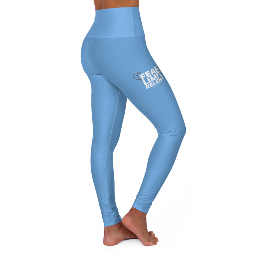 High Waisted Yoga Leggings - Fear-Limit-Relent_LESS