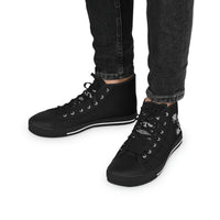 Men's High Top Sneakers - Black with Grey Skull