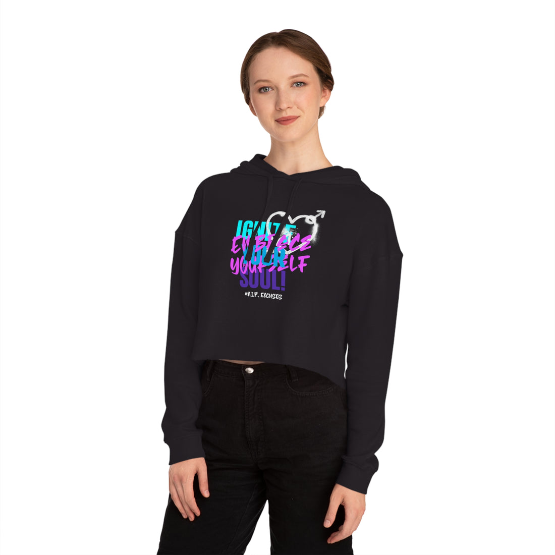 Women’s Crop Hooded Sweatshirt - Ignite Your Soul