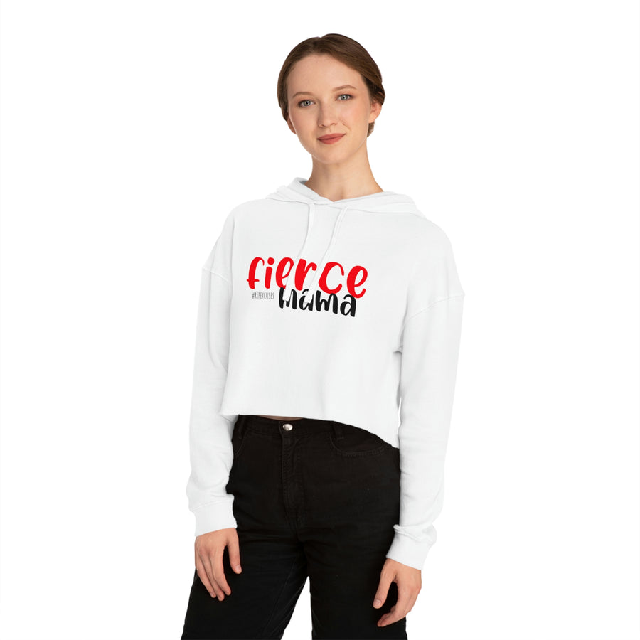 Women’s Crop Hooded Sweatshirt - Fierce Mama