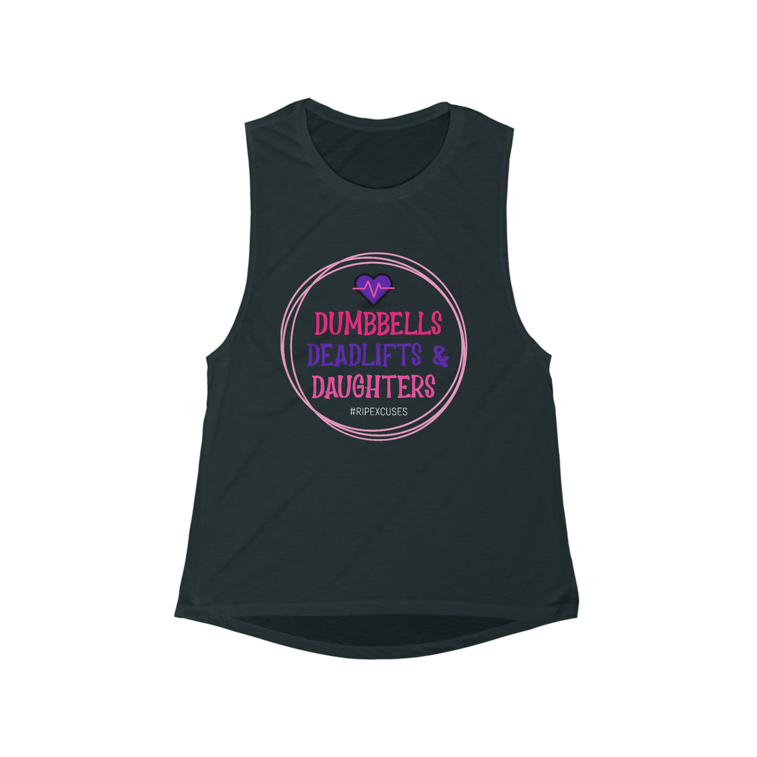 Women's Flowy Muscle Tank - Dumbbells, Deadlifts & Daughters