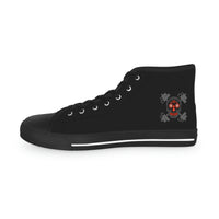 Men's High Top Sneakers - Dark Red/Orange Skull