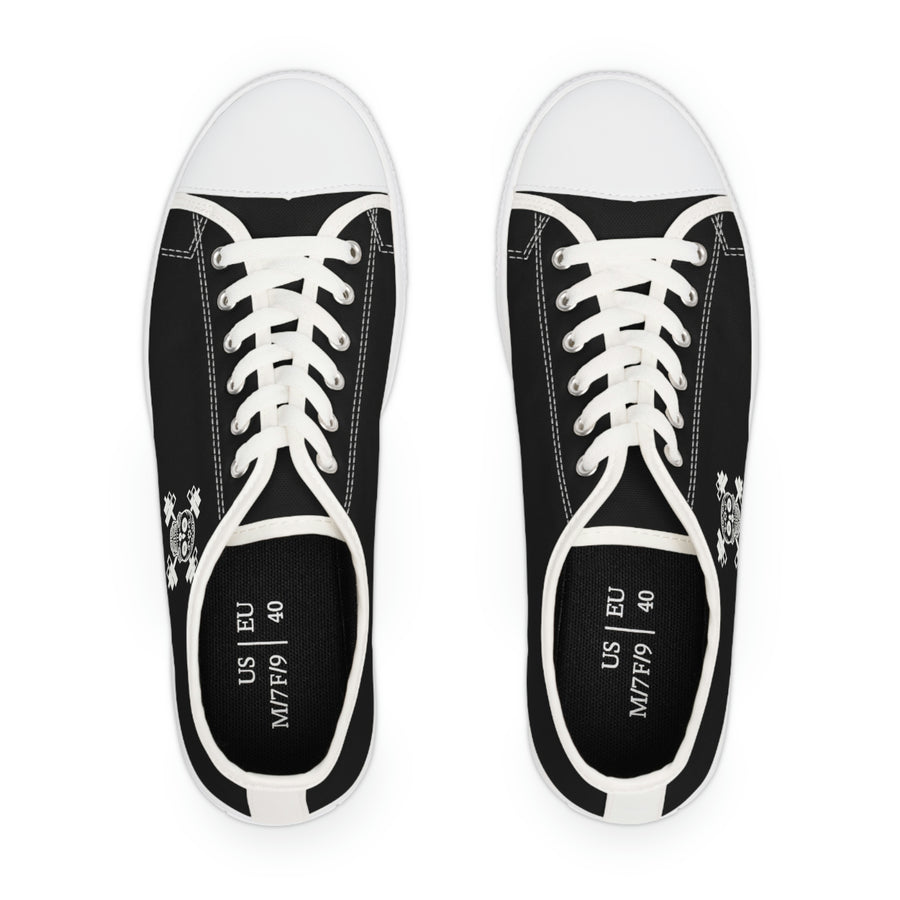 Women's Low Top Sneakers - White Skull