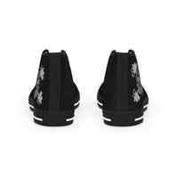 Men's High Top Sneakers - Black with Grey Skull