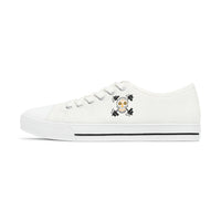 Women's Low Top Sneakers - Orange Skull