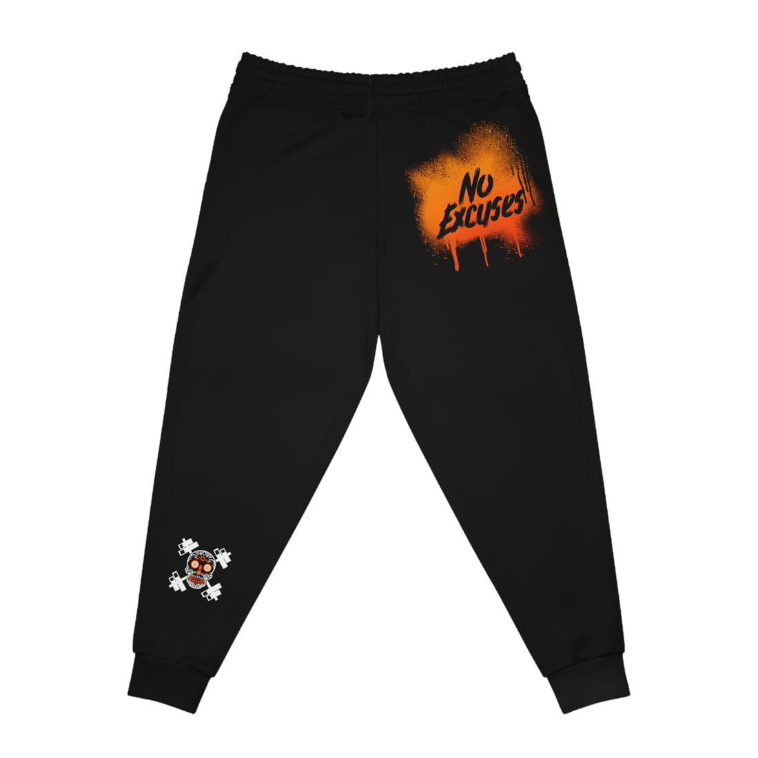 Unisex Athletic Joggers No Excuses - Graffiti Orange