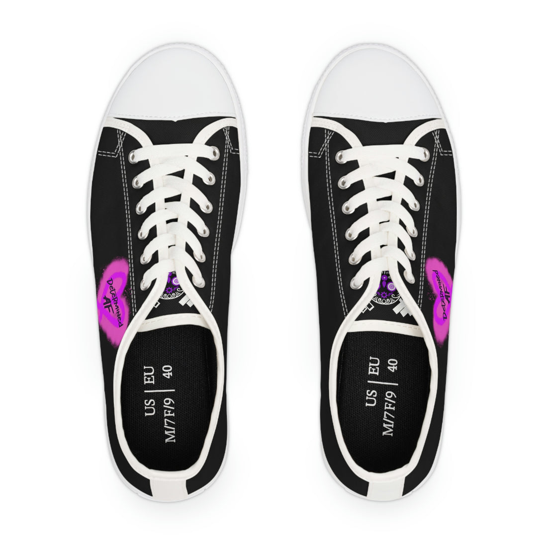 Women's Low Top Canvas Sneakers - Determined AF