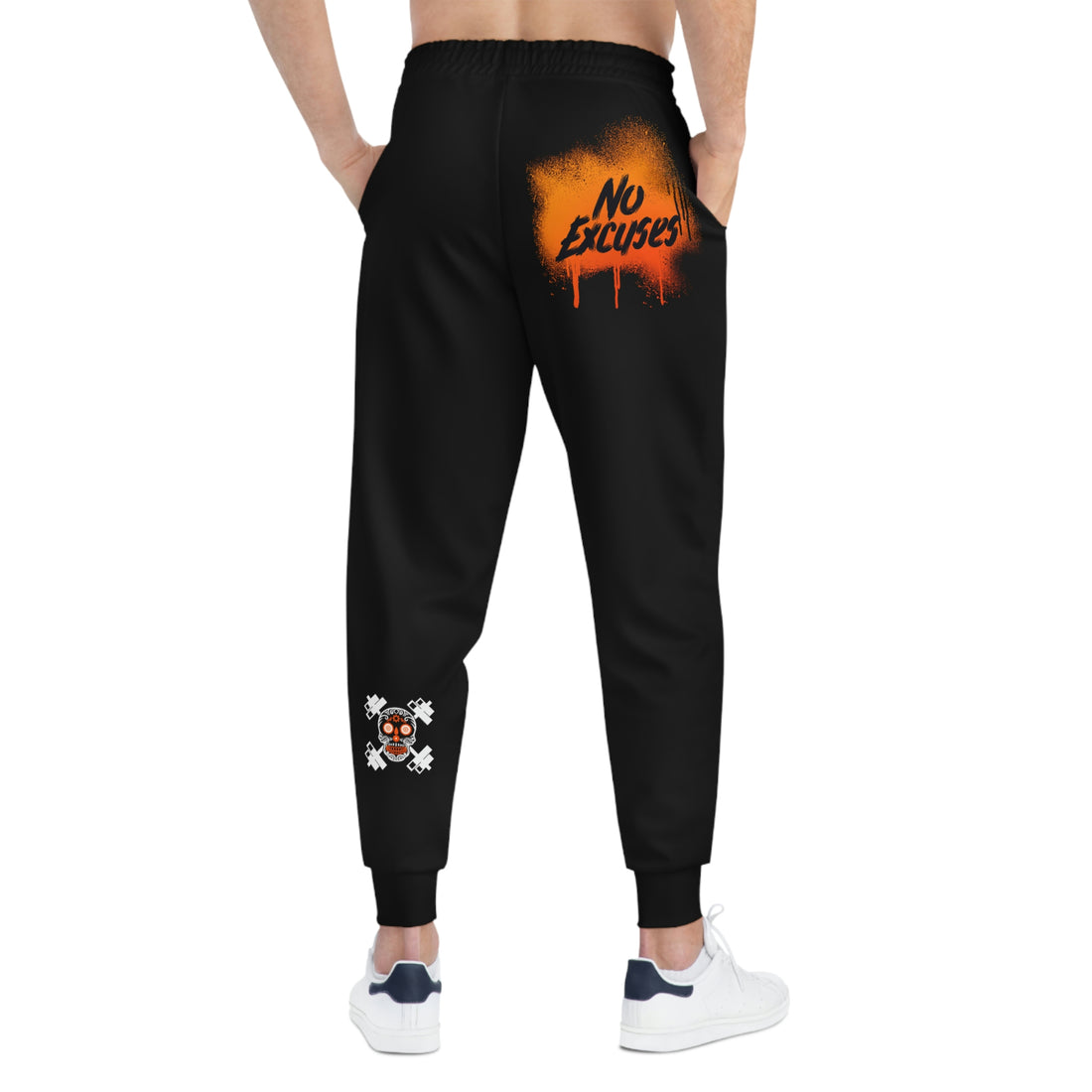 Unisex Athletic Joggers No Excuses - Graffiti Orange