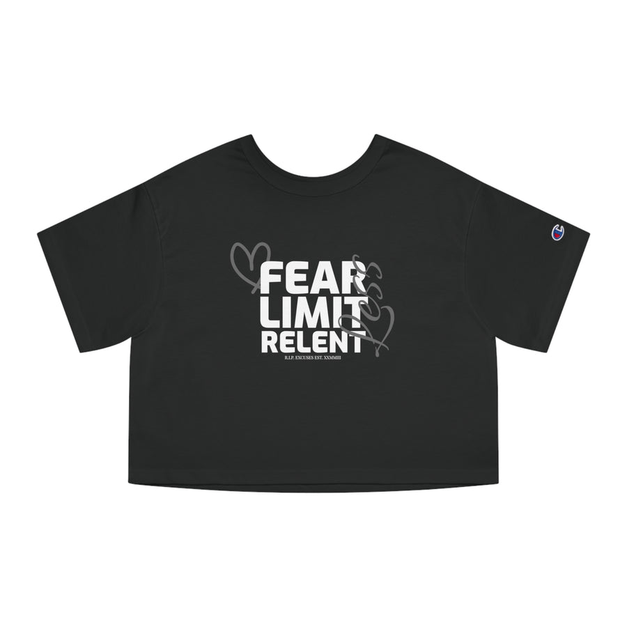 Champion Women's Crop Tee - Fear-Limit-Relent_LESS